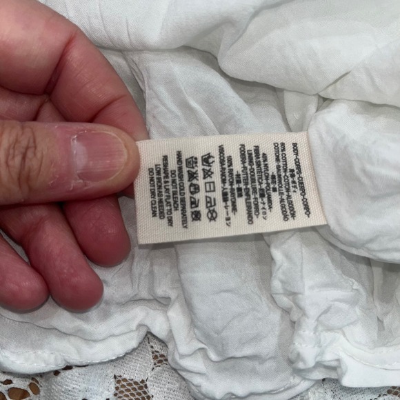 Free People Women's White Lace Mini Dress Square Neck Short Sleeve Romantic - Picture 12 of 13